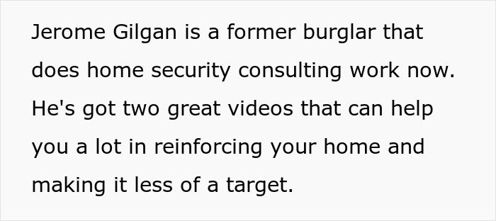 Former burglar shares home protection tips in a text excerpt describing his security consulting and video resources. Former burglar shares home protection tips in a text excerpt describing his security consulting and video resources.