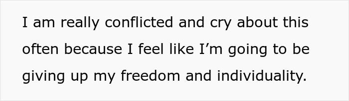 Text expressing conflict over relocating to India, fearing loss of freedom and individuality. Text expressing conflict over relocating to India, fearing loss of freedom and individuality.