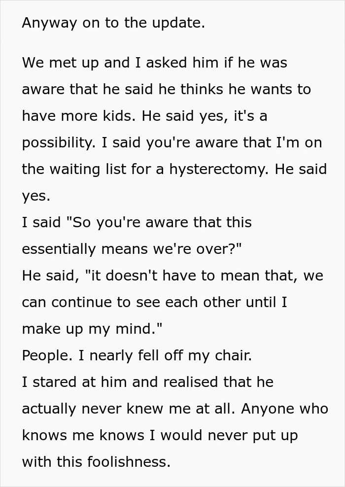 Text message breakup with a girlfriend over wanting kids, highlighting misunderstanding. Text message breakup with a girlfriend over wanting kids, highlighting misunderstanding.