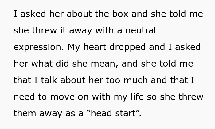 Text about a man discovering his new wife threw away tapes of his late wife, impacting his plans for his daughter. Text about a man discovering his new wife threw away tapes of his late wife, impacting his plans for his daughter.
