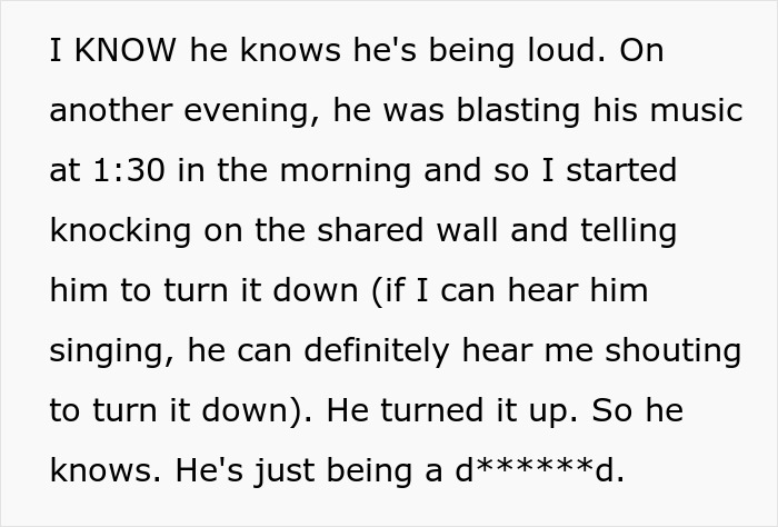 Text message about neighbors treating building like a personal nightclub, loud music complaint. Text message about neighbors treating building like a personal nightclub, loud music complaint.