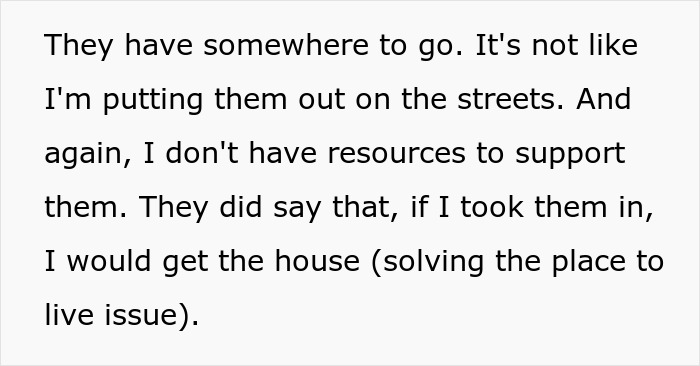 Text excerpt discussing responsibility for stepsiblings and lack of resources. Text excerpt discussing responsibility for stepsiblings and lack of resources.