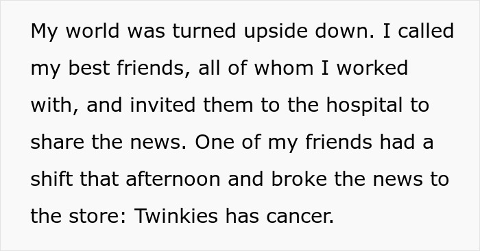 Text about friends sharing cancer diagnosis news at a pharmacy store. Text about friends sharing cancer diagnosis news at a pharmacy store.