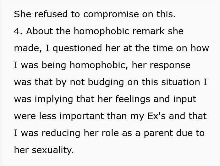 Text discussing a woman's role as a parent and the dynamics in naming her partner's baby. Text discussing a woman's role as a parent and the dynamics in naming her partner's baby.