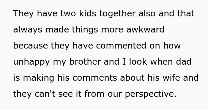 Text excerpt discussing family dynamics and feelings on mom's anniversary. Text excerpt discussing family dynamics and feelings on mom's anniversary.