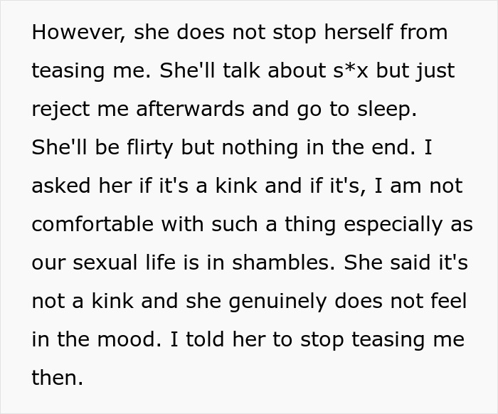 Text highlights relationship challenges related to intimacy and communication. Text highlights relationship challenges related to intimacy and communication.
