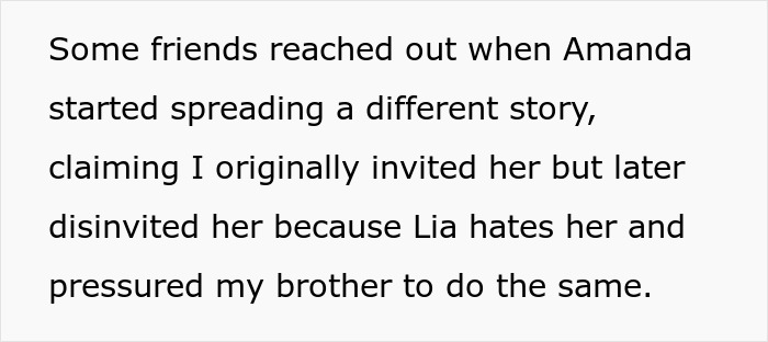 Text about a brother choosing a female friend over his girlfriend for an event invite. Text about a brother choosing a female friend over his girlfriend for an event invite.