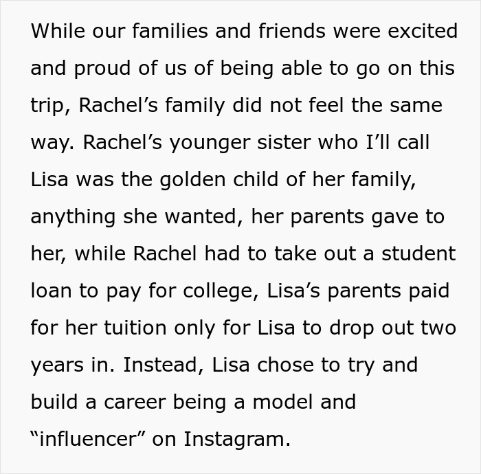 Text about family dynamics involving an influencer daughter and her sister's Egypt trip. Text about family dynamics involving an influencer daughter and her sister's Egypt trip.