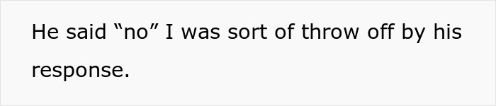 Text image with a man's response about family genes and alcoholism, causing surprise. Text image with a man's response about family genes and alcoholism, causing surprise.