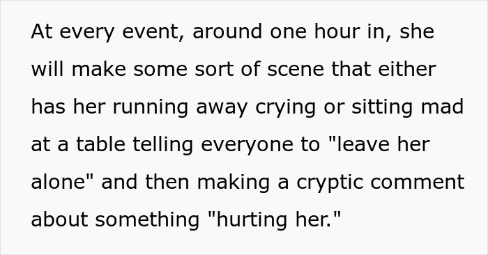 Text screenshot describing a scene involving emotional reactions and cryptic comments at events. Text screenshot describing a scene involving emotional reactions and cryptic comments at events.