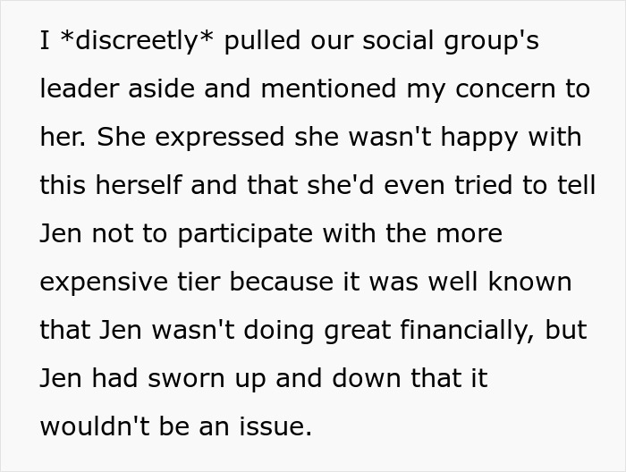 Text discussing a lady swindling at a gift exchange, leading to club expulsion and drama. Text discussing a lady swindling at a gift exchange, leading to club expulsion and drama.