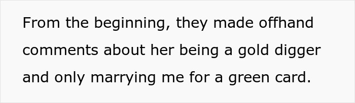 Text discussing racist parents' comments about Thai wife's intentions. Text discussing racist parents' comments about Thai wife's intentions.