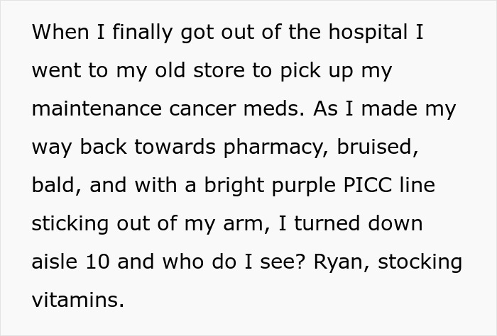 Text image about cancer diagnosis and pharmacy encounter. Text image about cancer diagnosis and pharmacy encounter.