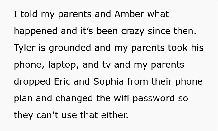 Text recounting consequences after a teen's hearing aids and glasses were hidden. Text recounting consequences after a teen's hearing aids and glasses were hidden.