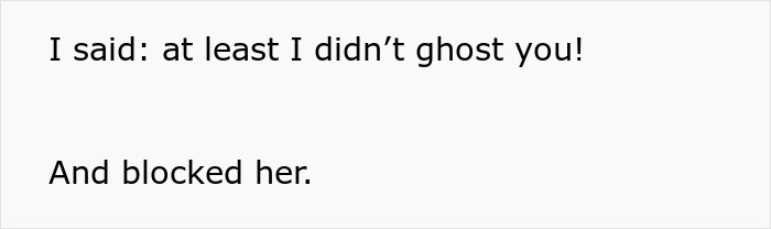 Text conversation about ghosting and blocking a friend. Text conversation about ghosting and blocking a friend.