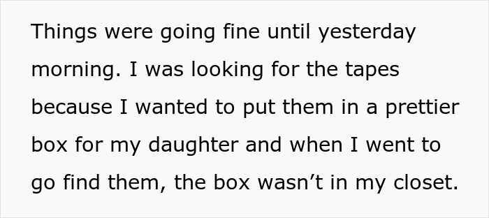 Text about a father planning to surprise his daughter with tapes of her late mother, but facing complications. Text about a father planning to surprise his daughter with tapes of her late mother, but facing complications.