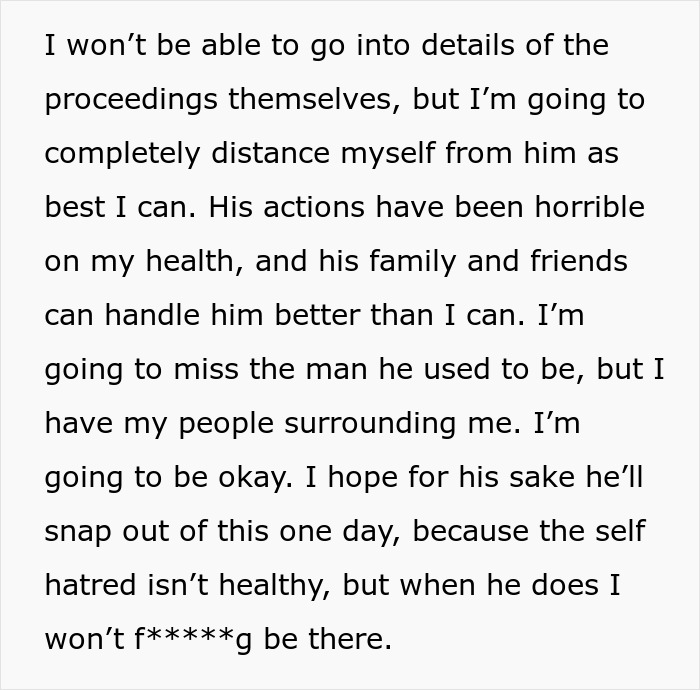 Text expressing personal decision about ending a gay marriage for health and personal reasons. Text expressing personal decision about ending a gay marriage for health and personal reasons.