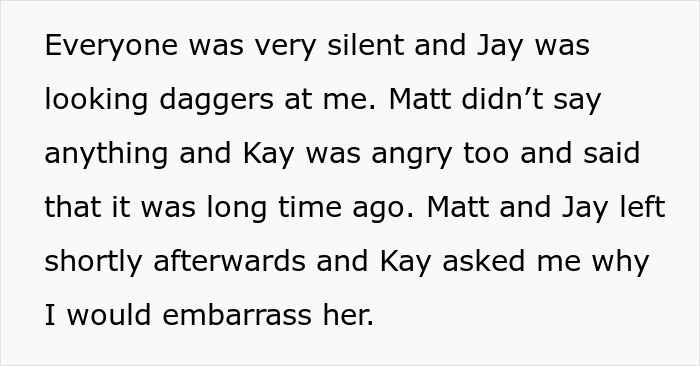 Text image discussing a tense moment between people, involving silence, daggers, and embarrassment, linked to sister's crush. Text image discussing a tense moment between people, involving silence, daggers, and embarrassment, linked to sister's crush.