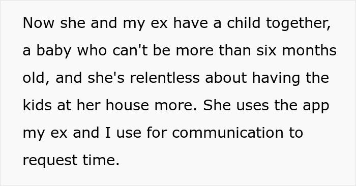 Text excerpt discussing stepmom's desire for bigger role in husband's kids' lives, causing family drama. Text excerpt discussing stepmom's desire for bigger role in husband's kids' lives, causing family drama.