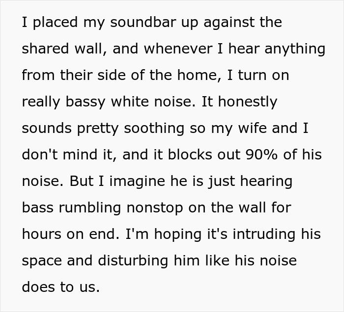 Text about a family using white noise to counteract disruptive new neighbors. Text about a family using white noise to counteract disruptive new neighbors.