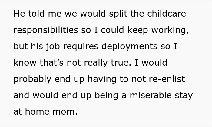Text expressing concerns about balancing motherhood and career due to partner's job demands. Text expressing concerns about balancing motherhood and career due to partner's job demands.