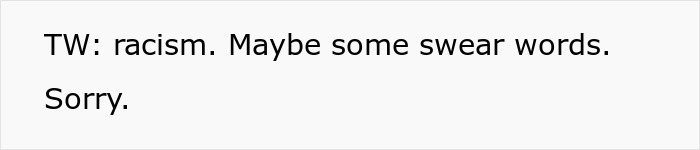 Text warning about racism and swearing in image. Text warning about racism and swearing in image.