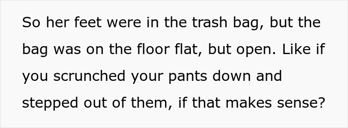 Trash bag on car floor explained, resembling clothing scrunch for waterproofing. Trash bag on car floor explained, resembling clothing scrunch for waterproofing.