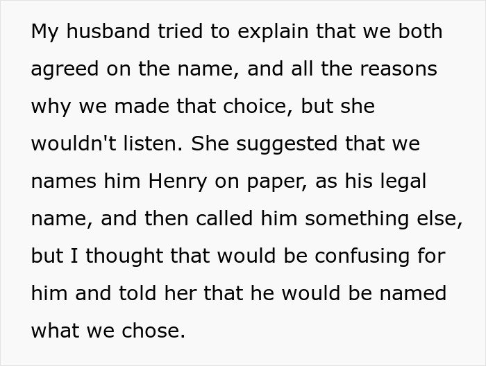 Text screenshot discussing rejection of a 100-year-old baby name tradition for clarity. Text screenshot discussing rejection of a 100-year-old baby name tradition for clarity.