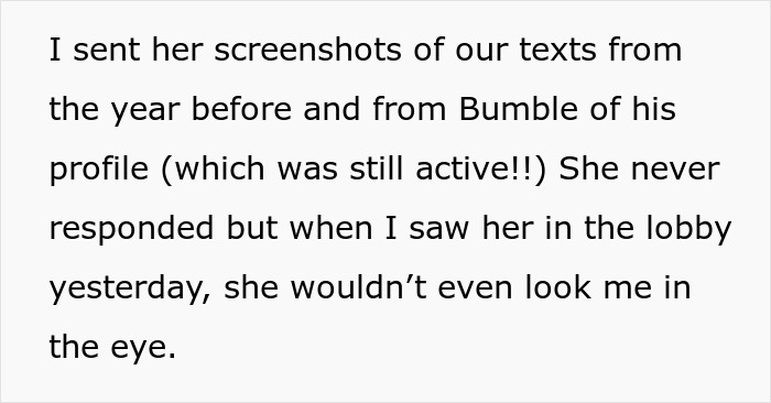 Text conversation shared about dating neighbor's husband, lack of response. Text conversation shared about dating neighbor's husband, lack of response.