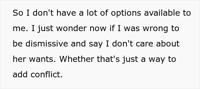 Text expressing doubt and conflict about dismissing stepmom's wants in husband's kids' lives. Text expressing doubt and conflict about dismissing stepmom's wants in husband's kids' lives.