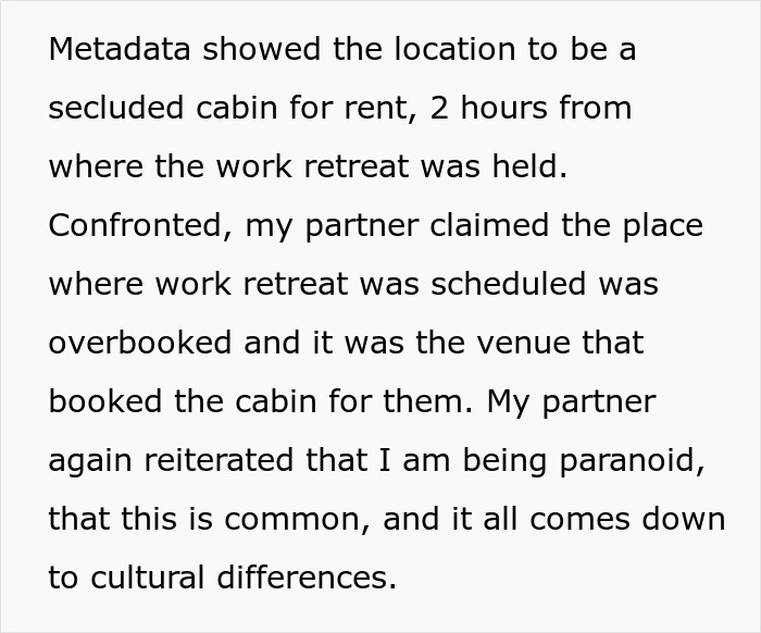 Sauna photo causes partner to confront about work spouse during secluded cabin retreat. Sauna photo causes partner to confront about work spouse during secluded cabin retreat.