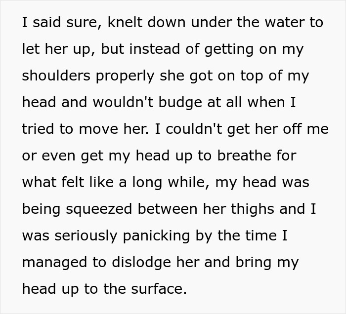 Text describing a woman recalling a close call with her sister-in-law, questioning if the "accidents" were intentional. Text describing a woman recalling a close call with her sister-in-law, questioning if the "accidents" were intentional.