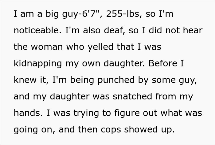 “Before I Knew It, I'm Being Punched”: Dad’s Love For His Daughter Gets Mistaken For A Crime “Before I Knew It, I'm Being Punched”: Dad’s Love For His Daughter Gets Mistaken For A Crime