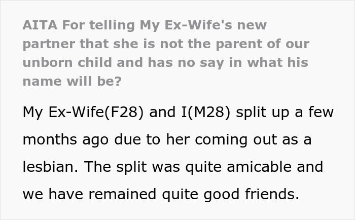 Text about a woman wanting to name her partner's baby and the dad expressing disagreement. Text about a woman wanting to name her partner's baby and the dad expressing disagreement.