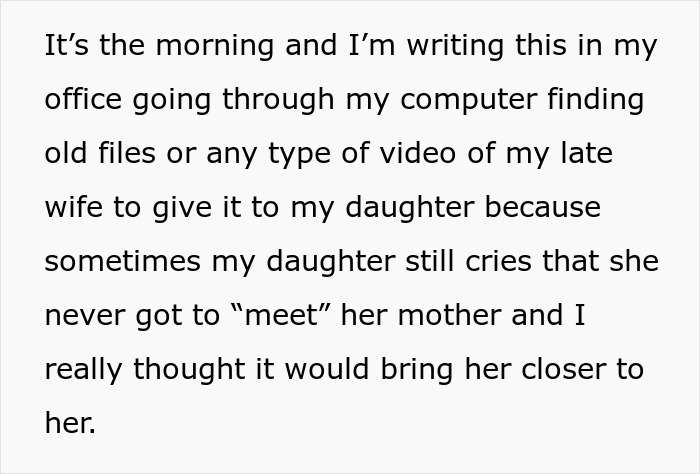 Man plans to give daughter tapes of her late mother to bring them closer. Man plans to give daughter tapes of her late mother to bring them closer.