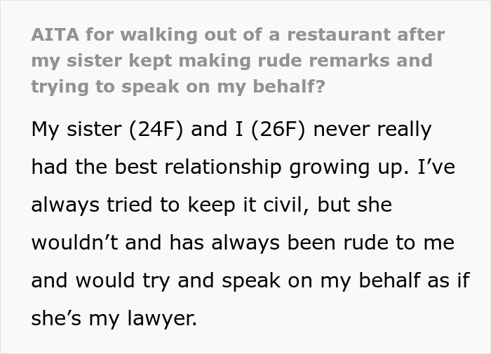 Text conversation between sisters about family dinner and rude remarks. Text conversation between sisters about family dinner and rude remarks.