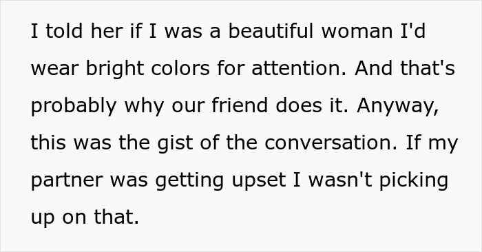 Text exchange discussing clothing choices and partner's upset feelings. Text exchange discussing clothing choices and partner's upset feelings.