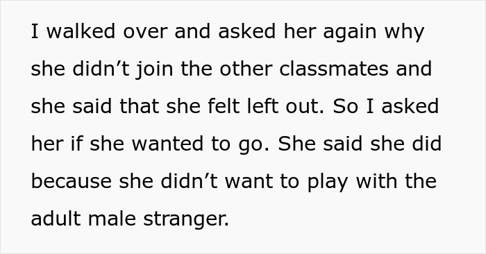 Text showing a mom's concern about her daughter feeling left out at a birthday party. Text showing a mom's concern about her daughter feeling left out at a birthday party.