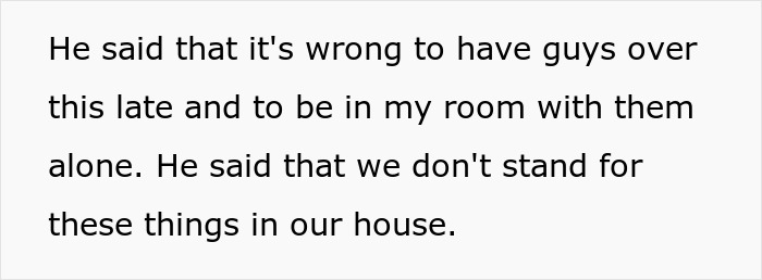 Text describing stepdad's rules and control in a household setting. Text describing stepdad's rules and control in a household setting.