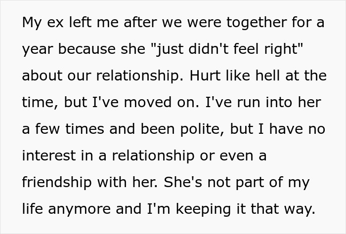 Text about a past relationship ending and moving on, relating to friends opposing a man's new relationship. Text about a past relationship ending and moving on, relating to friends opposing a man's new relationship.