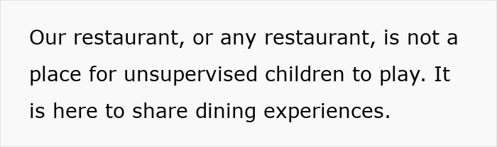 Sign in a restaurant requesting parents to manage unruly kids for a better dining experience. Sign in a restaurant requesting parents to manage unruly kids for a better dining experience.