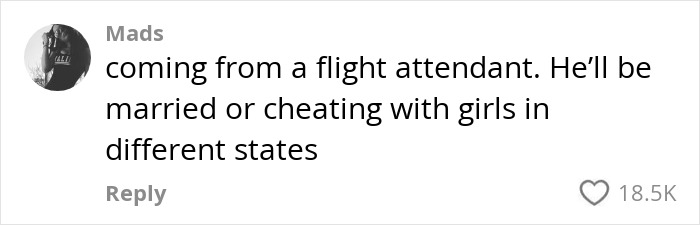 Social media comment about a pilot's romantic note on a napkin, suggesting skepticism. Social media comment about a pilot's romantic note on a napkin, suggesting skepticism.