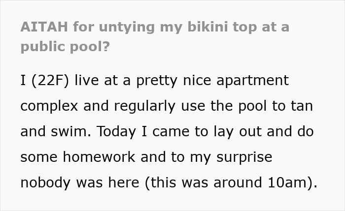 Mom Ignores 49 Empty Chairs, Sits Next To Tanning Woman And Immediately Starts A Moral Crusade