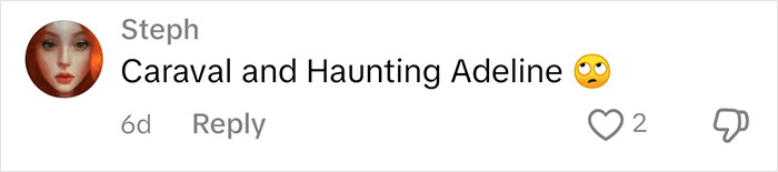 Comment by Steph expressing judgment about owning the books "Caraval" and "Haunting Adeline," with an eye roll emoji. Comment by Steph expressing judgment about owning the books "Caraval" and "Haunting Adeline," with an eye roll emoji.