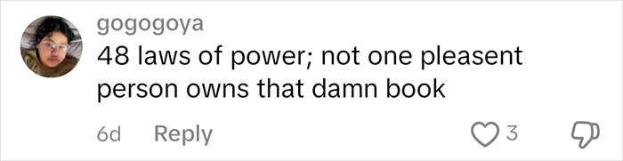 Comment about judging people who own the book "48 Laws of Power. Comment about judging people who own the book "48 Laws of Power.