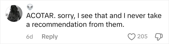 Comment on ACOTAR book, expressing judgment on those who recommend it. Comment on ACOTAR book, expressing judgment on those who recommend it.