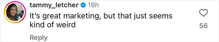 Comment on Kim Kardashian's marketing, described as weird. Comment on Kim Kardashian's marketing, described as weird.