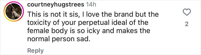 Comment criticizing the ideal of female body, referring to Kim Kardashian backlash over bikini-related incident. Comment criticizing the ideal of female body, referring to Kim Kardashian backlash over bikini-related incident.