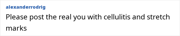 Comment on social media post accusing Kim Kardashian of editing bikini photos. Comment on social media post accusing Kim Kardashian of editing bikini photos.