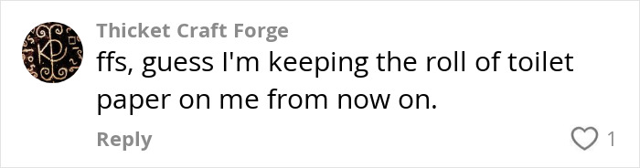 Comment on fear of hidden needle marks in restroom toilet paper rolls. Comment on fear of hidden needle marks in restroom toilet paper rolls.